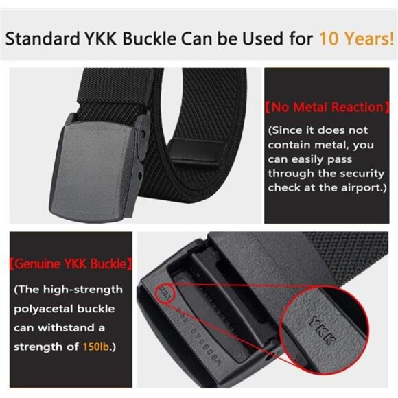 Elastic Stretch Belts for Men and Women with No Metal Plastic Buckle for Work - Picture 4 of 7